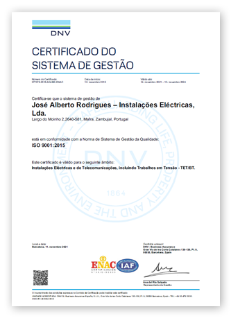 Certificado Qualidade ISO 9001